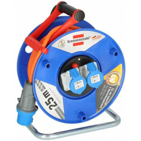 BrennenstuhlBrennenstuhl Garant CEE 230V avvolgicavo con prolunga di 25m (uso universale all'aperto, con 2 spine CEE, Made in Germany)