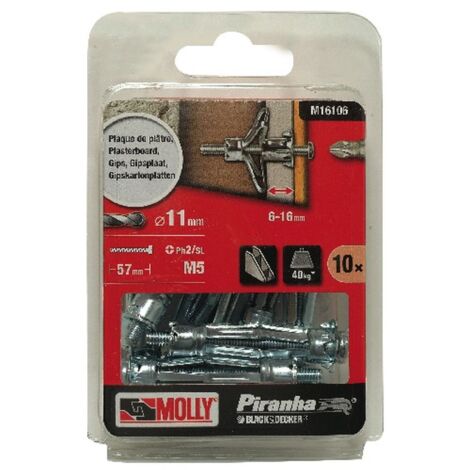 Ancoraggio metallico a espansione Molly 5x50mm + vite M5 x10 - Molly