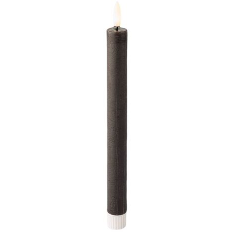 Candela LED in cera color grigia, ø2 x 24,5 cm, 2 pezzi (1/3)