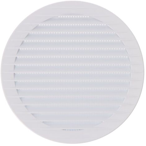 Griglia di ventilazione rotonda da incasso con zanzariera realizzata in ABS di colore bianco Ø15cm Ø17,7cm EDM