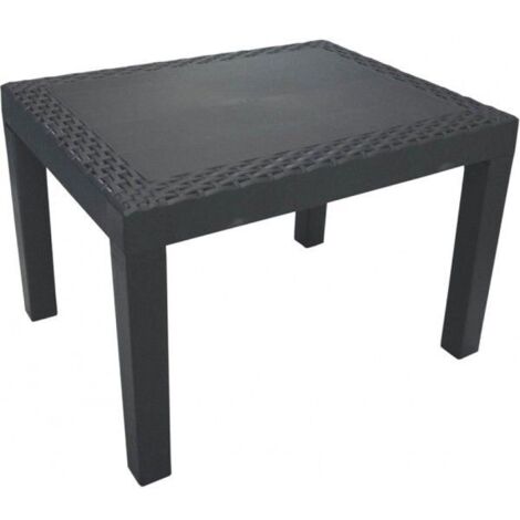 Bricoline – Tavolino basso in plastica polipropilene antracite 59x46x40 cm – Per salottino o lettino da esterno – Design moderno e resistente (1/5)