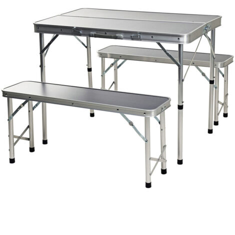 Tavolo con 2 sedie Redcliffs 90 x 60 x 70 cm Grigio (3 Pezzi)