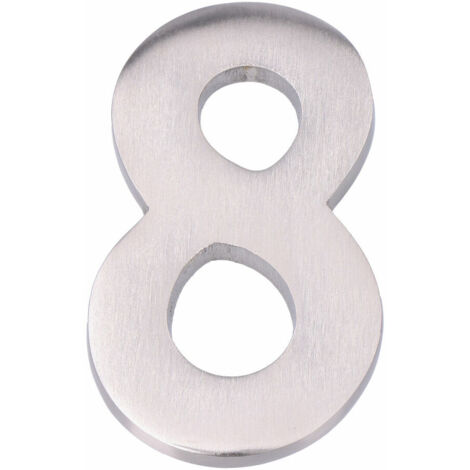 Numero 8 Nichel opaco 10 cm Fissaggio invisibile EDM