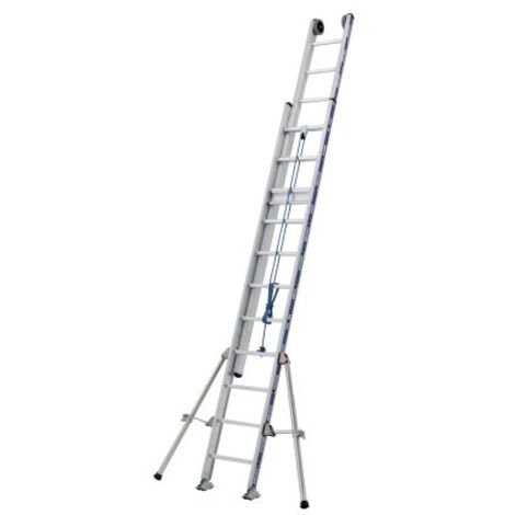 Tubesca Comabi – Scala Platinium 500 Agrip a 2 sezioni – Altezza di lavoro 8,88m – Base stabilizzatrice regolabile – Carico massimo 150kg – SKU 2532318 (1/5)