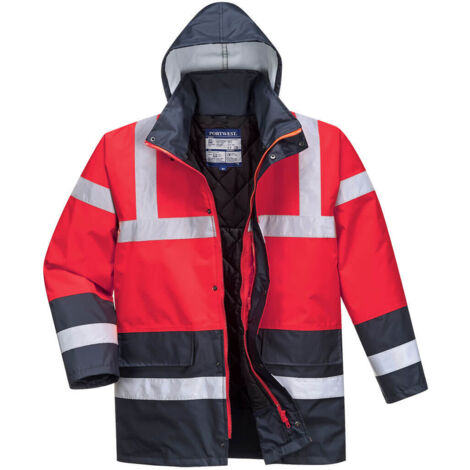 Parka bicolore Traffic Colore: Rosso/marine Taglia XXXL - Portwest