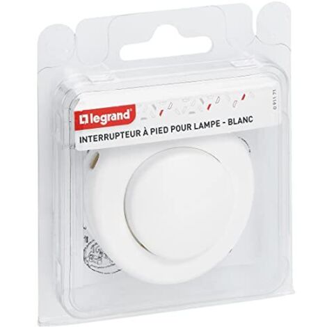 Legrand LEG91171 - Interruttore a pedale da 2 A per lampada, ø 65 mm, bianco
