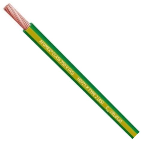 Rotolo di cavo senza alogeno 2,5 mm giallo e verde (200 metri) H07Z1-K AS 750V