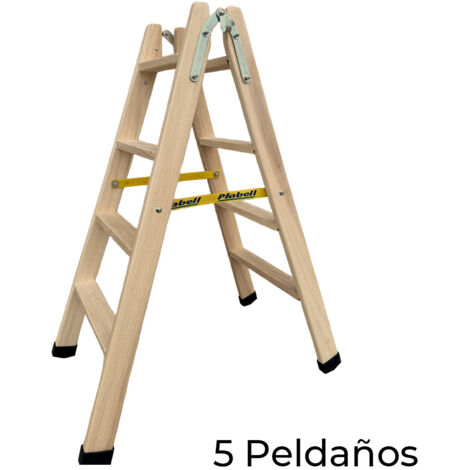Scala Pieghevole a 5 Scalini Plabell Legno 139 x 31/51 cm