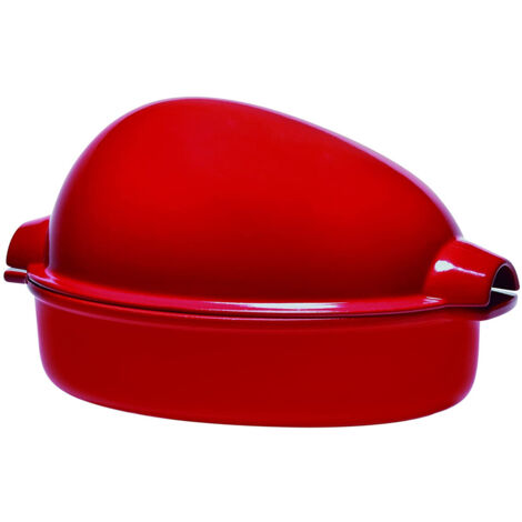 Teglia Cuoci Pollo in Ceramica Borgogna