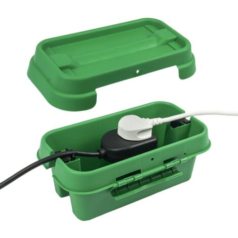 DRiBOX - Scatola di connessione elettrica da esterno resistente alle intemperie IP55, per luci di Natale, timer, cavi di prolunga, bobine e trasformatori (Piccolo, Verde)