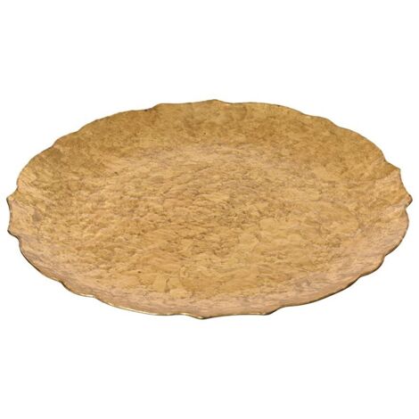 Piatto decorativo in polipropilene dorato ø33 x 1,50 cm (1/3)