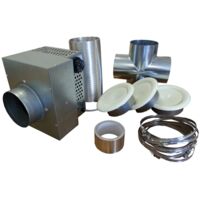 Kit de distribution d'air chaud 3 bouches 350 m3 pour cheminée
