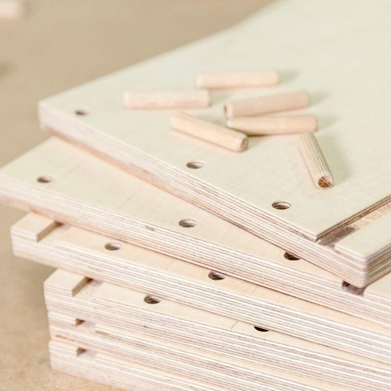 Lot de 20 chevilles cannelées en bois M10 10 mm x 40 mm