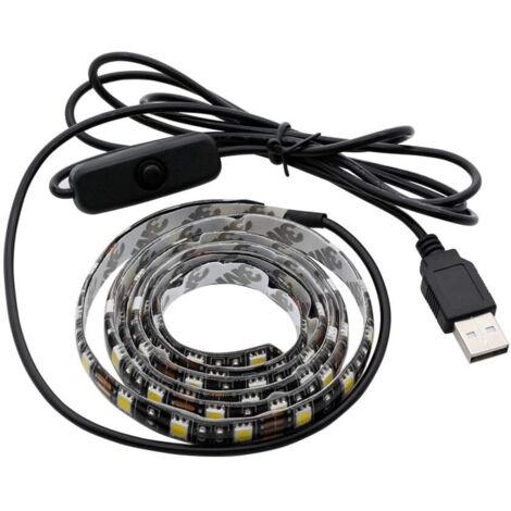 1 mètre 5050 Lampe à goutte blanche avec bande lumineuse à LED USB 5V (Color : Blanc) (1/5)
