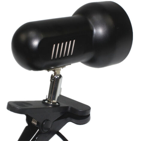 Porte Lampe de Table Lampe de Bureau à Pince Rotation de 360 Degrés Support Douille Ampoule e27 Base de Lampe avec Fil de Commutateur Tortue Terrestre Aquarium,Prise européenne(Noir)