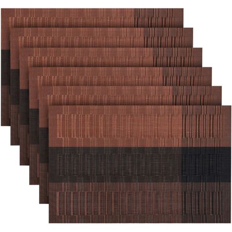 Lot de 6 Sets de Table PVC Lavable Antidérapant Résistant à l'usure à la Chaleur, Facile à Nettoyer et Stocker, 45cmx30cm (1/5)