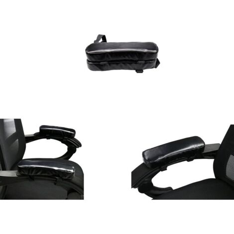 2pcs PU Coussinets D'accoudoirs Support de Coude Coude Oreiller Accoudoir en Mousse Mémoire pour Chaise de Bureau et Chaise de Jeu Coussins de Bras de Chaise (Noir) (1/5)