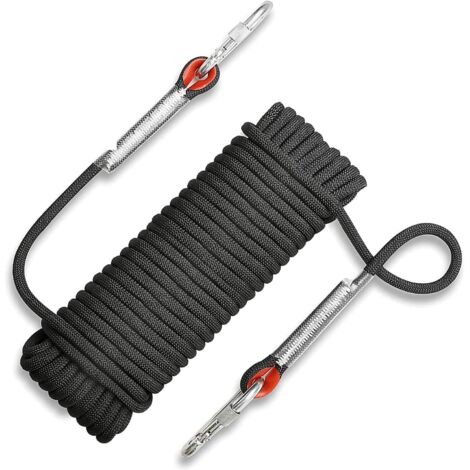 Aougo – Corde de sécurité d'escalade extérieure 20m – Polyester renforcé 10mm – Force de traction 1200kg – Pour sauvetage et randonnée