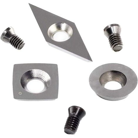 Aougo – Plaquettes de coupe en carbure de tungstène pour outils de tournage à tour à bois – Lot de 3 – Carré 11mm, rond 12mm, diamant 28x10mm (1/5)
