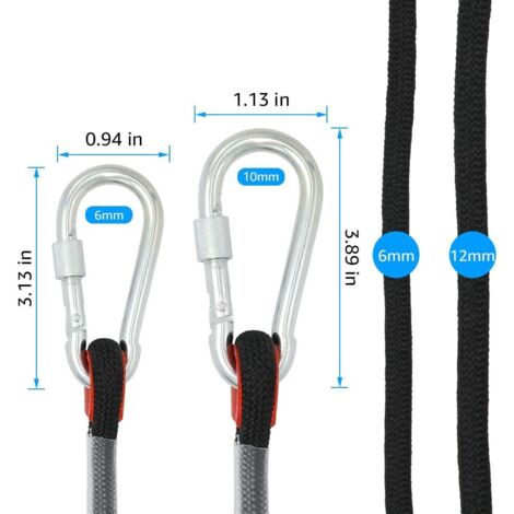 DoMyfit Corde D'Escalade 6 Mm - Résistance 499 Kg - Corde Polyester Haute Performance Pour Survie, Secours Et Randonnée - Rouge - 10 Mètres