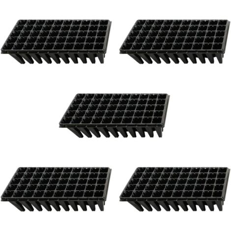 5Pcs Plateaux de Culture de Plantes 50 Plateaux de Démarrage de Semis de Cellules pour La Germination des Graines Et Le Plateau de Propagation en Plastique des Semis Noir (1/4)