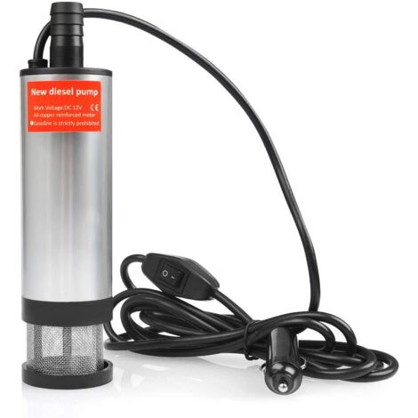 Aiperq – Pompe submersible 12V 51mm – Transfert eau et diesel – Acier inoxydable – Allume-cigare voiture et bateau – Débit élevé pour SUV (1/5)