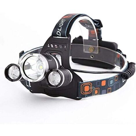 AIPERQ Lampe Frontale LED Puissante Rechargeable Torche Frontale Lampe Phare Orientable 4 Modes LED Frontale avec Câble USB et 2 Piles 18650 pour Peche Vélo Randonnée Course Camping (1/4)
