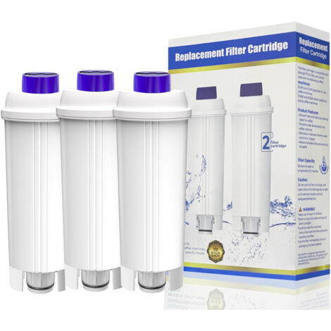 DLSC002 Filtres à Eau pour Machine à café avec Amortisseur en Charbon Actif, Delonghi Water Filter Replacement Compatible avec Machines à café ECAM, Esam, ETAM, BCO, EC.（Lot de 3) (1/4)