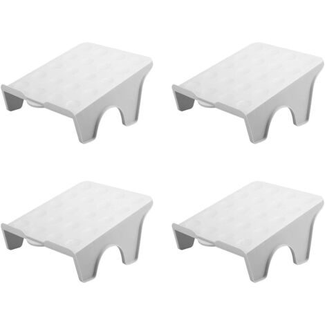 Support à Chaussures Réglables, 4 Pièces Rangement Chaussures Gain de Place, Support de Chaussures Ajustable, Antidérapant Chaussures Support Rack Plastique pour Armoire, Chaussures(Gris) (1/5)