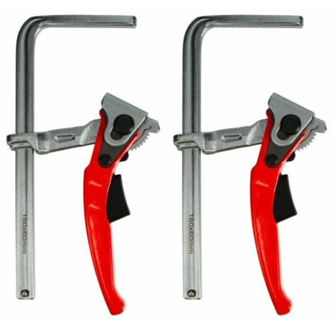 Choyclit – Serre-joint à levier 300 mm – Capacité de serrage 150 kg – Acier forgé anti-corrosion – Lot de 2 – Compatible rails de guidage (1/5)