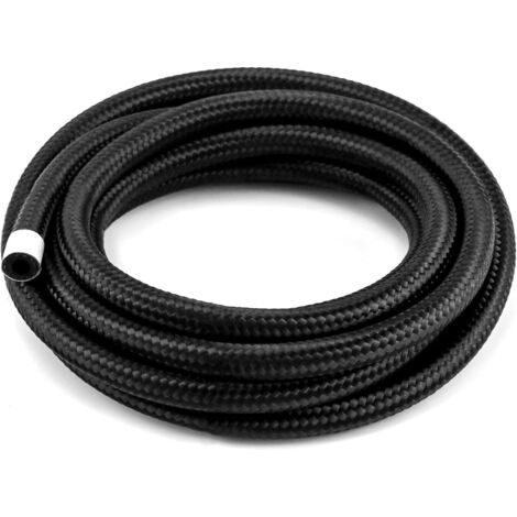AGE Tuyau de carburant, 10FT -4AN Tuyau de carburant en nylon tressé noir pour tube de 1/4" (1/5)