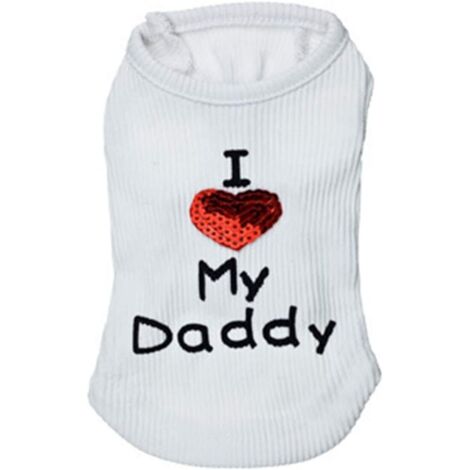 AGE Gilets pour chiens T-shirts pour chiens Chemises pour chiens Mini chiot Chiot J'aime papa Gilets Gilets pour chats Chemises pour chats Vêtements pour animaux de compagnie Vêtements d'été pour chio (1/4)