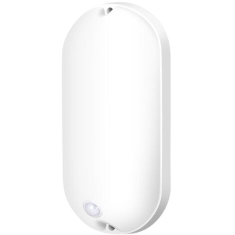 AGE Plafonnier LED ovale 20 W, capteur de détection humaine, intérieur et extérieur - Blanc (1/4)