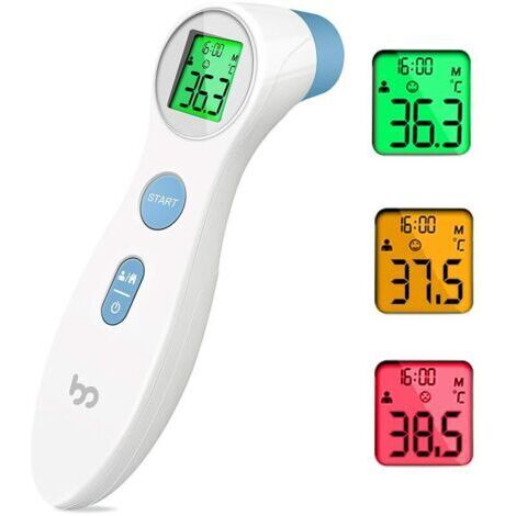 AGE Thermomètre Frontal Fiable pour Mesurer la Fièvre, Thermometre Medical Infrarouge Digital sans Contact 2 en 1 à la Lecture Directe et Précise, Ecran LCD, pour Toute la Famille Adulte Bebe（Blanc） (1/5)