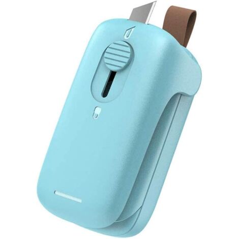 AGE Mini scellant en plastique 2 en 1 avec thermoscelleur portatif à couteau (pile non incluse) (1/5)