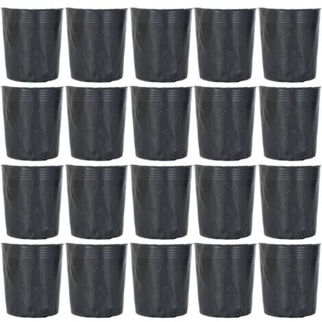 AGE Lot de 100 pots de pépinière en plastique dégradables –5 tailles 6,5 à 20 cm –Légers et réutilisables –Pour semis et boutures - 100Pcs (1/5)