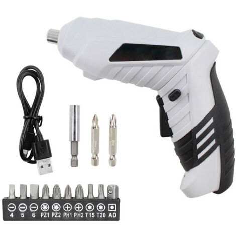 AGE Perceuse Visseuse Sans Fil, Visseuse Devisseuse Accessoires, 2 Sens Rotation + Lampe LED, Câble Charge USB, Idéal pour Artisans, Installation de Meubles et Jouets (1/5)