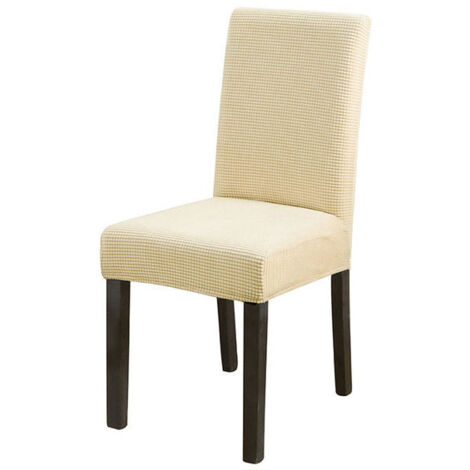 AGE Housse en velours jacquard Housse de chaise élastique Housse de chaise haute (Beige) (1/5)