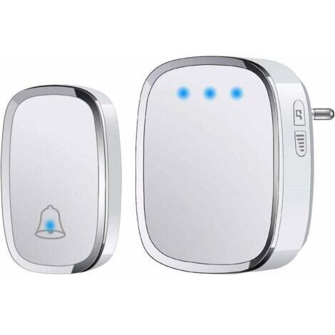 AGE KZQ Sonnette Sans Fil Extérieur Étanche IP44, Sonnette de Porte 300 Mètres, Kit de Carillon avec LED Flash, 1 Émetteur et 1 Récepteur, 4 Niveaux de Volume, 36 Mélodies (1/5)