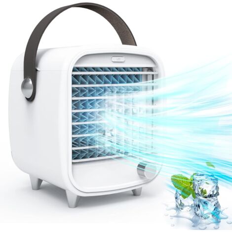 AGE Climatiseur Mobile Petit et Portable, Climatiseur/Ventilateur/Humidificateur Portable 3 en 1, Mini Climatiseur Basse Consommation, Climatiseur Personnel Blanc (1/5)
