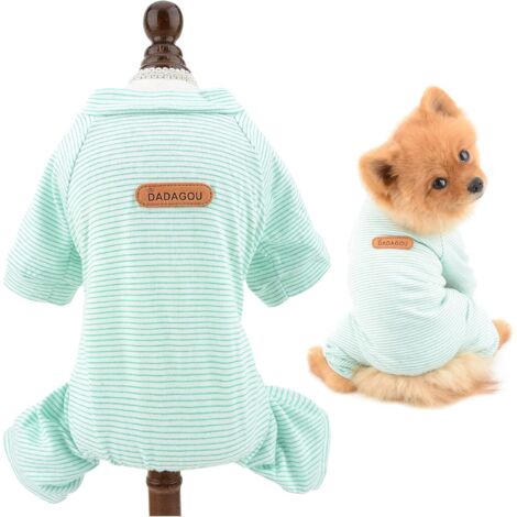 AGE Pyjama en coton rayé pour chiot chats garçons filles chiot combinaisons pulls d'intérieur pour York Chihuahuas (1/5)