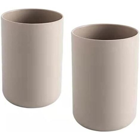 AGE Tasse dentaire 2 pièces, porte-brosse à dents de salle de bain, tasse, tasse en plastique 300 ml marron et marron (1/4)