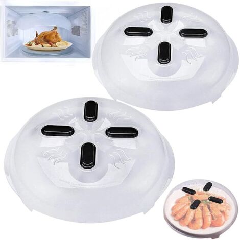 AGE Couvercle pour micro-ondes alimentaire avec aimant, lot de 2 couvercles suspendus pour micro-ondes magnétique anti-éclaboussures avec évacuation de la vapeur adsorbante (1/4)