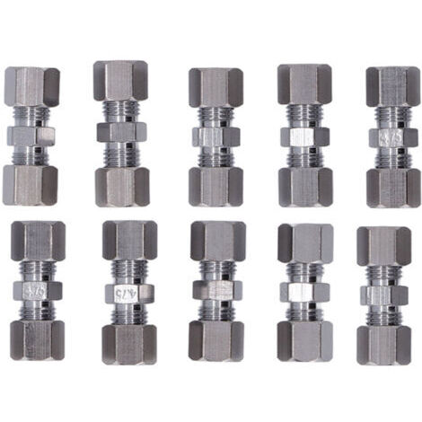AGE Eosnow Connecteur de ligne de frein en cuivre chromé, raccord de tuyau de frein pour Tube de 4.75mm de diamètre, 10 pièces (1/5)