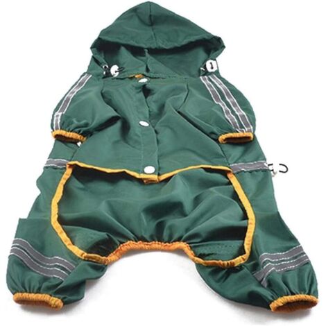 AGE Imperméable pour chien imperméable 4 jambes imperméable pour animaux de compagnie imperméable pour chien combinaison imperméable (1/4)