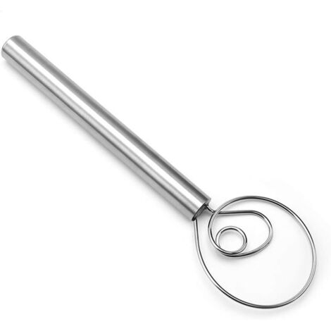 AGE 1 paquet de fouet à pâte en acier inoxydable, mélangeur manuel à manche en bois, outils de cuisson de cuisine pour pain, biscuits, etc. (1/5)