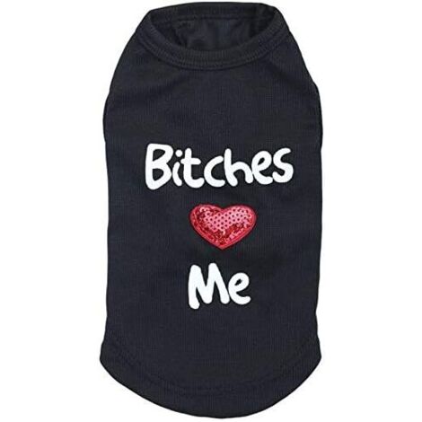 AGE Chemise pour chien Vêtements T-shirt pour chien T-shirt en coton Gilet pour chien Gilet d'été cool pour petits chiens Chiot moyen Chats (Noir, M) (1/3)