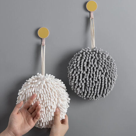 AGE Ménage Nettoyage Chenille Boule À Main Fournitures De Cuisine Créatives Serviette À Main Multifonctionnelle Suspendue Absorber L'eau Séchage Rapide 2 Serviette À Main Sec À Suspendre (1/5)