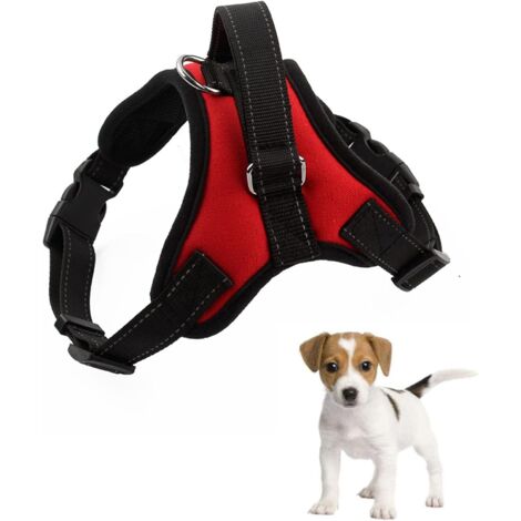 AGE Harnais pour chien Réfléchissant réglable Matériau durable et respirant Convient aux chiens de taille moyenne et grande Sans laisse (1/5)