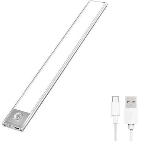 AGE Lampe de Placard LED, Portables Lampe Automatique d'Armoire, Lampe Détection de Mouvement, Magnétiques Réglette LED de Chargement USB Sans Fil, adaptées Armoires, Cuisines, Escaliers, Couloirs…(60 (1/5)